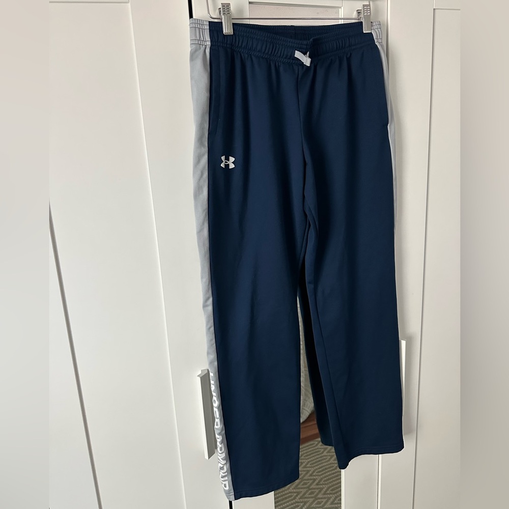 Under Armour Boys Pants Navy and Gray Athletic Joggers Youth XL